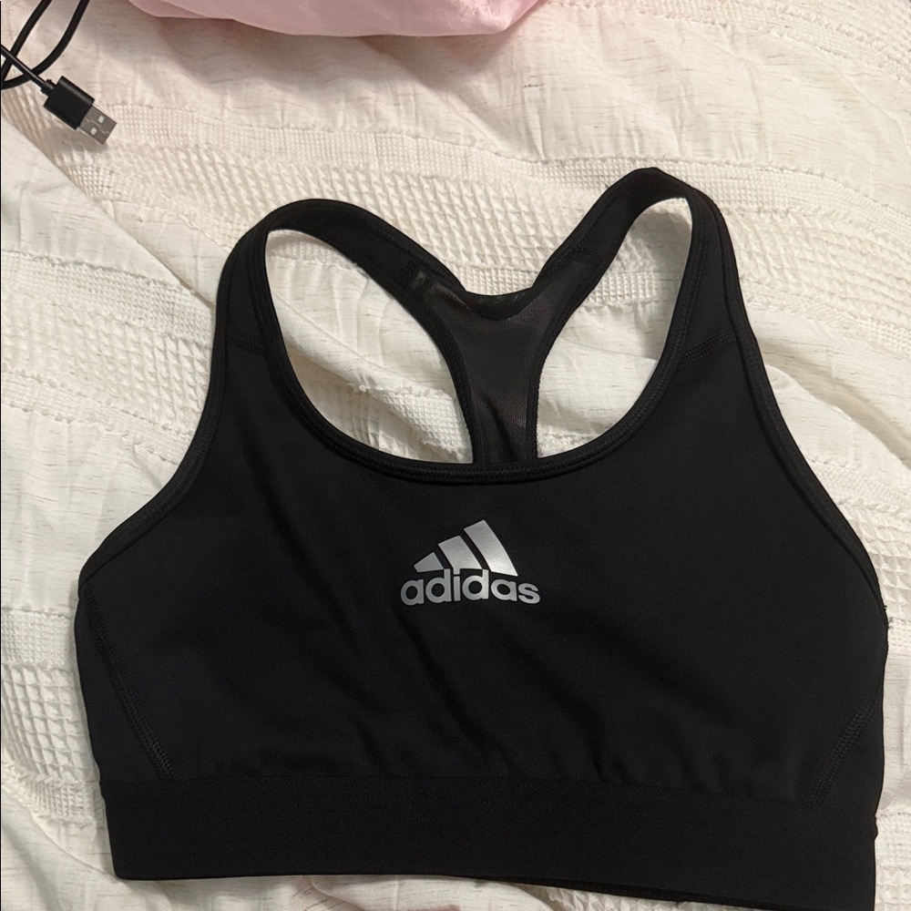 Adidas Black Racerback Sports Bra